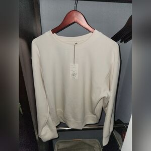 Women's Cream A. New Day 53% Polyester 39% Rayon 8% Longsleeve Pullover Shirt